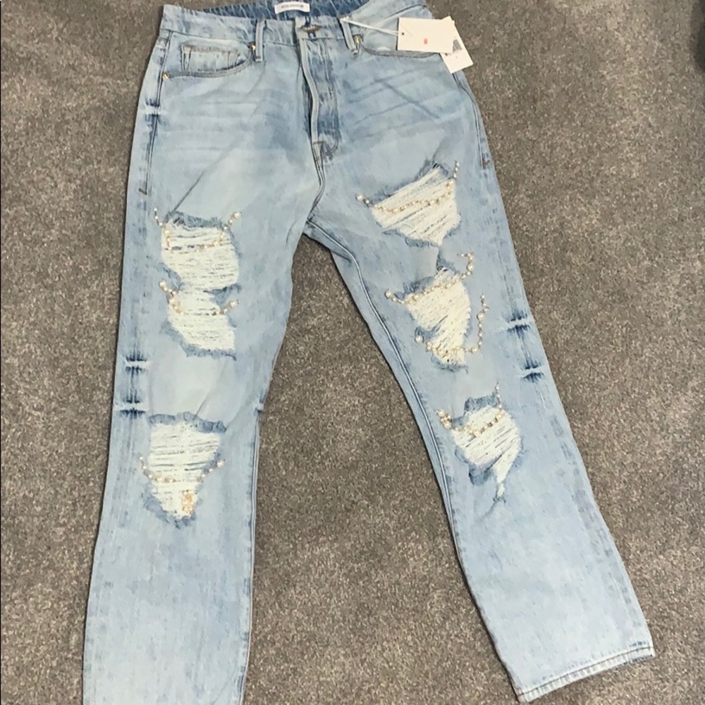 Good American Jeans with Pearl Details